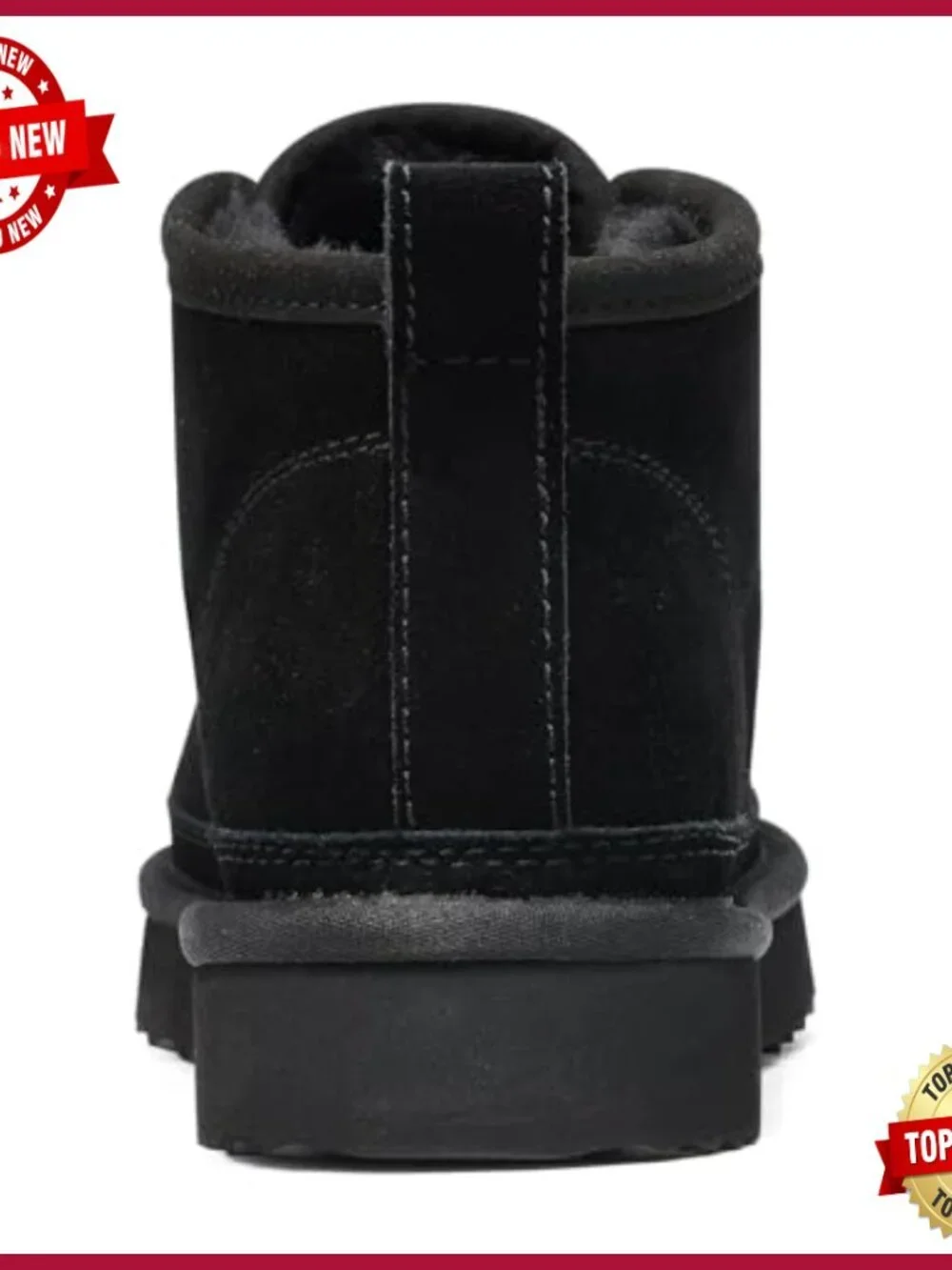 Genuine Suede Lace Up Ankle Booties Faux Fur Lined Winter Snow Boots Women